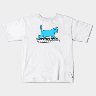 Cat Playing Piano Kids T-Shirt